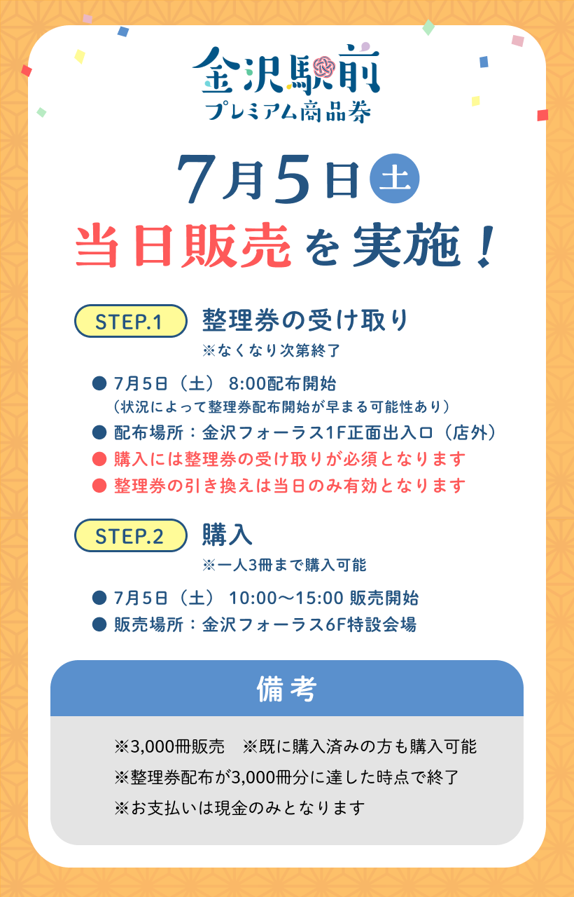 金沢駅前プレミアム商品券 12,000円分を10,000円で販売